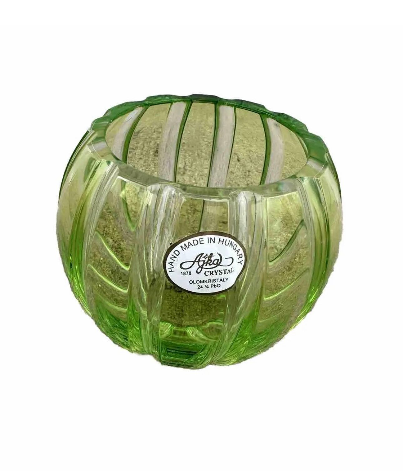 Crystal AJKA 3.9 Inch Votive Cut to Crystal Crystal Green