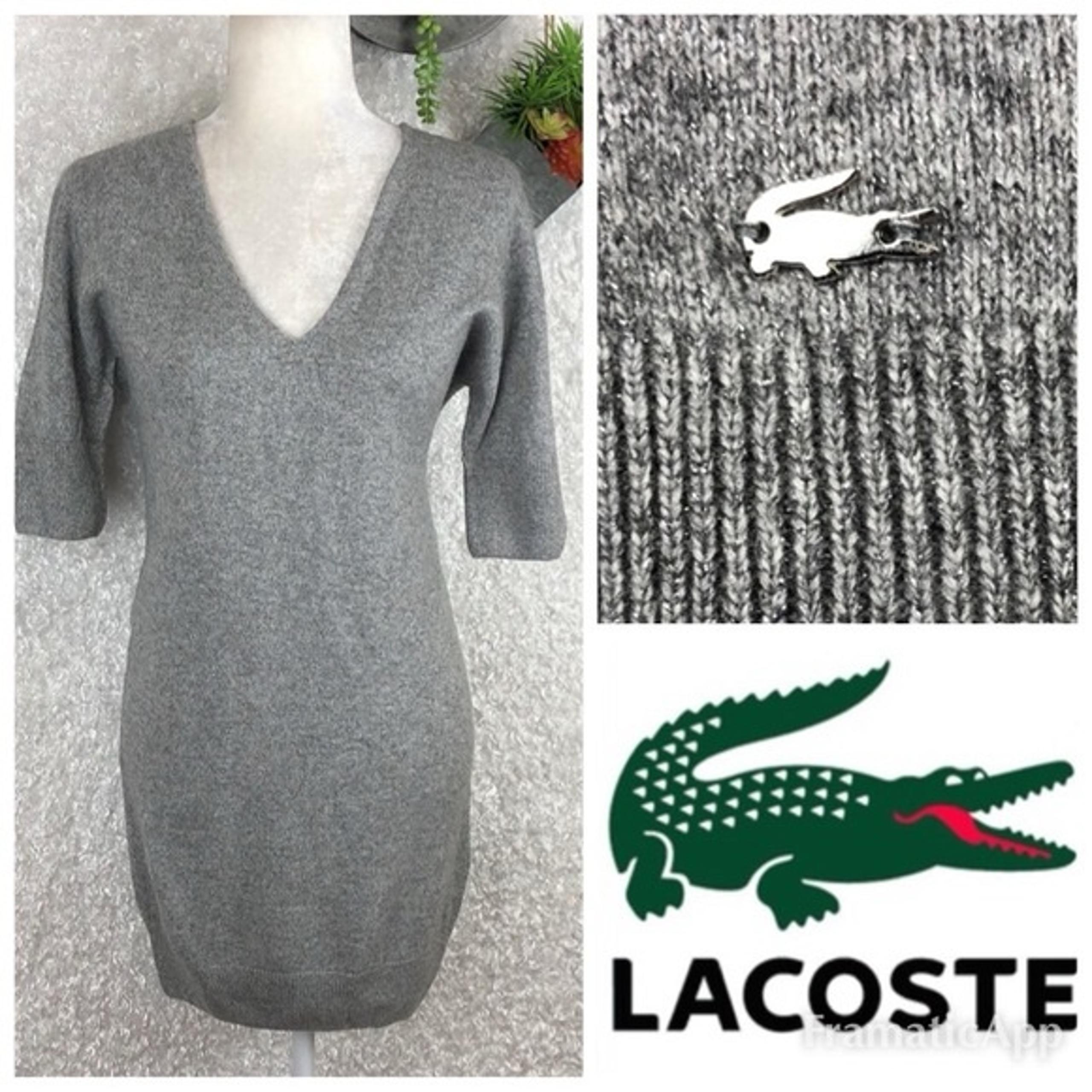 Lacoste Cashmere Wool Blend Sweater Dress XS