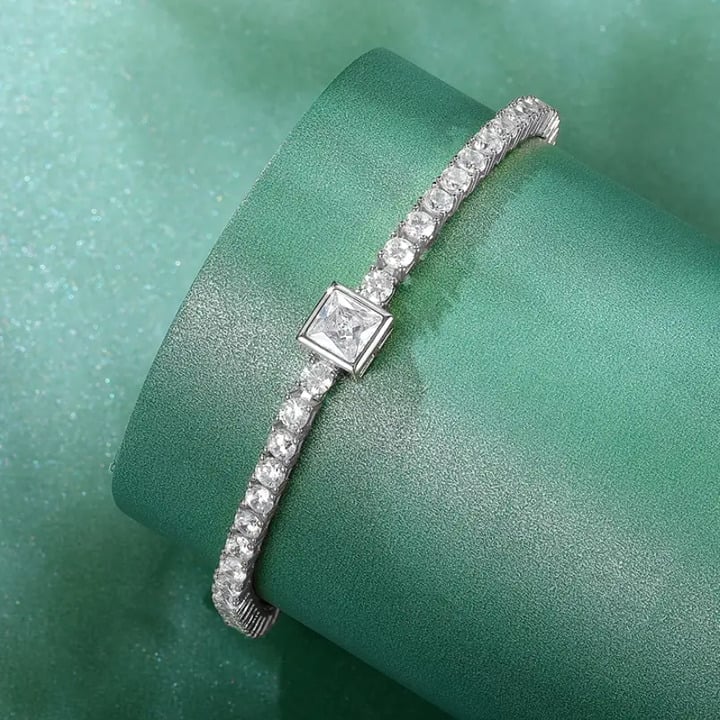Solid 925 Silver Womens 2ct Diamond Tennis Bracelet 7 Real Authentic Jewelry