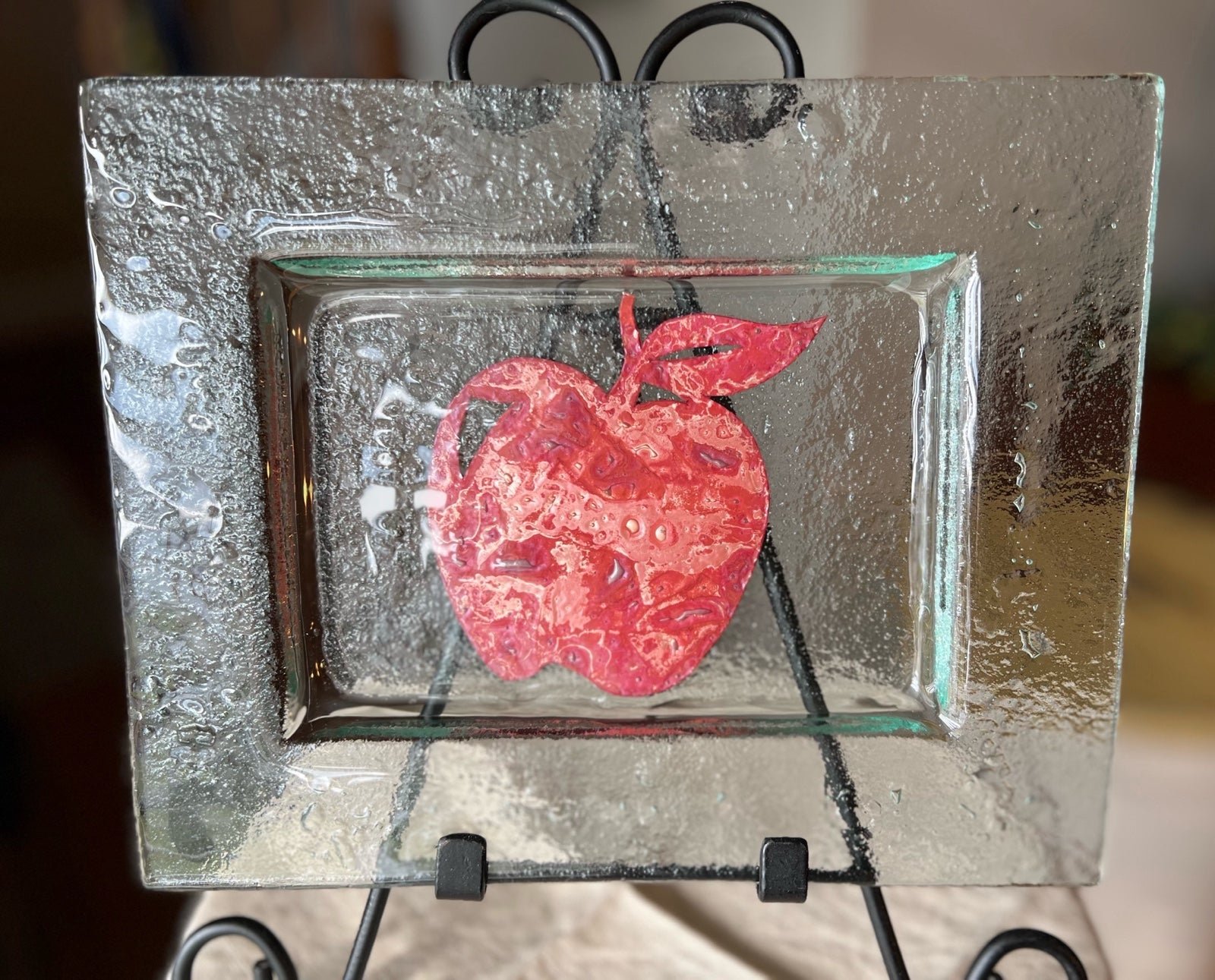 Charlton Glass Co. Copper Apple Fused Glass Tray