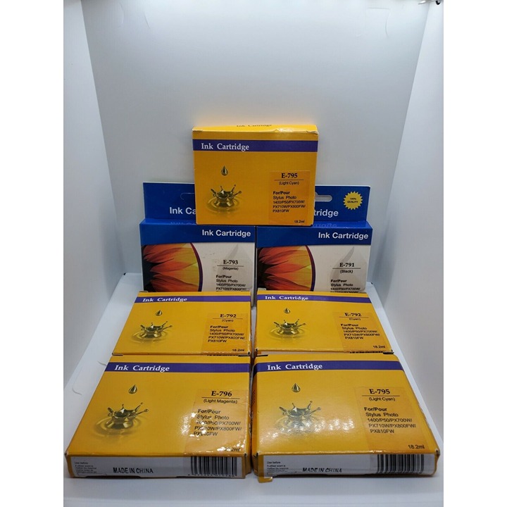 Epson: E-791 792 793 795 796 Ink Cartridge Compatible for Epson E-079 7 Inks