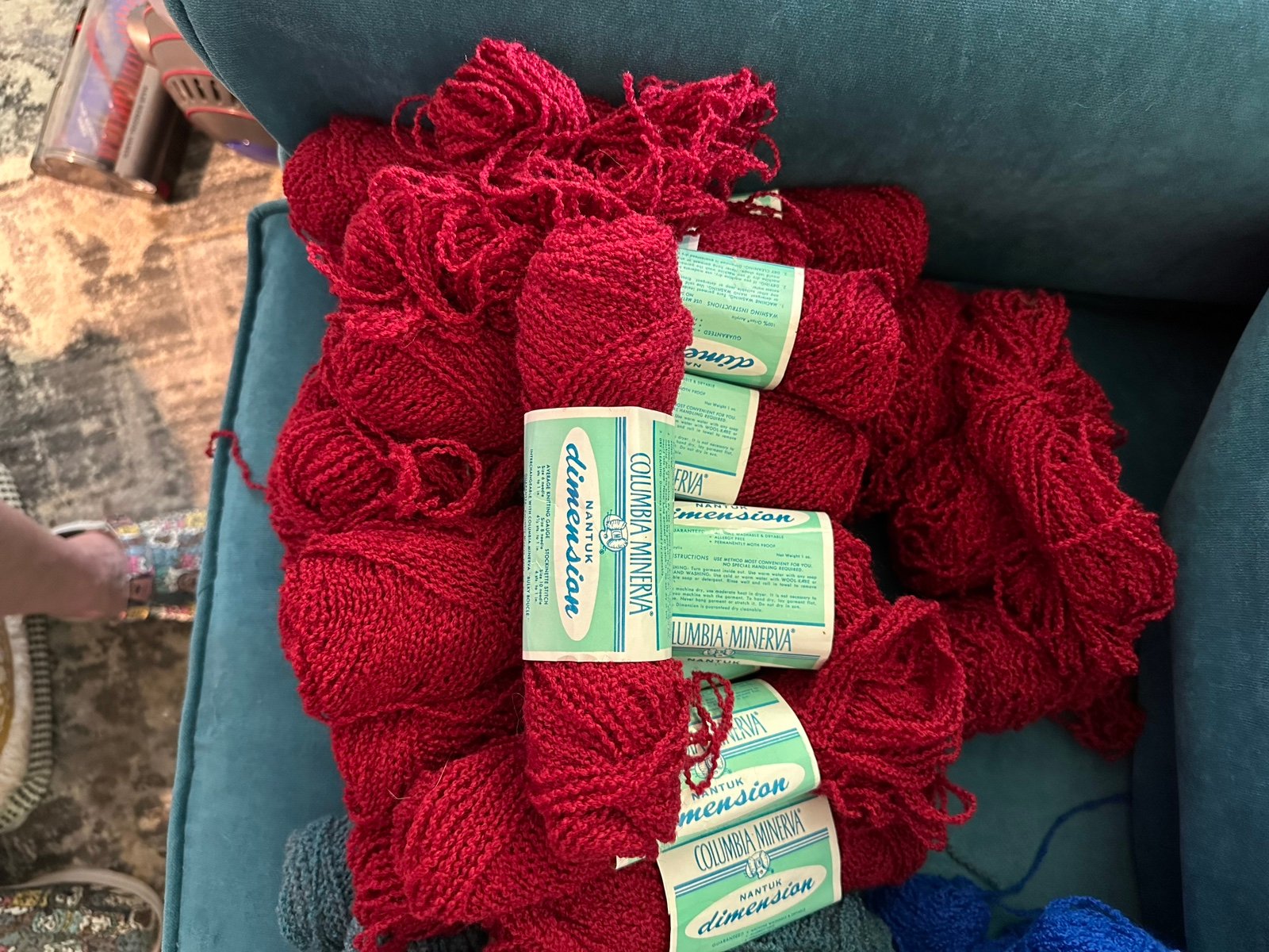 Vintage Columbia Minerva Nantuk Dimensions Boucle Yarn 18 + Skiens