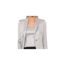 Akris Punto Metallic Silver Crop Bustier Size 6, High-Fashion Luxury New! NWOT