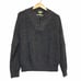Vintage Cabelas Sweater Adult Large Dark Grey Fishermans Knit Henley Mens Cotton