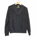 Vintage Cabelas Sweater Adult Large Dark Grey Fishermans Knit Henley Mens Cotton
