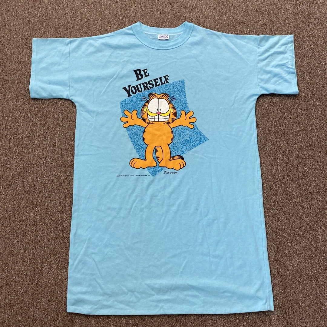 Vintage 1978 Flirts Garfield Sleep Shirt, One Size Fits All - Single stitch