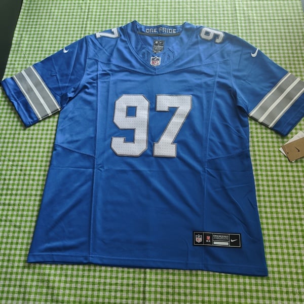 Aidan Hutchinson #97 Lions Blue Jersey.