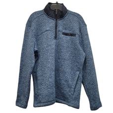 Eddie Bauer Mens Small Polyester Long Sleeve Quarter Zip Knit Pullover Sweater