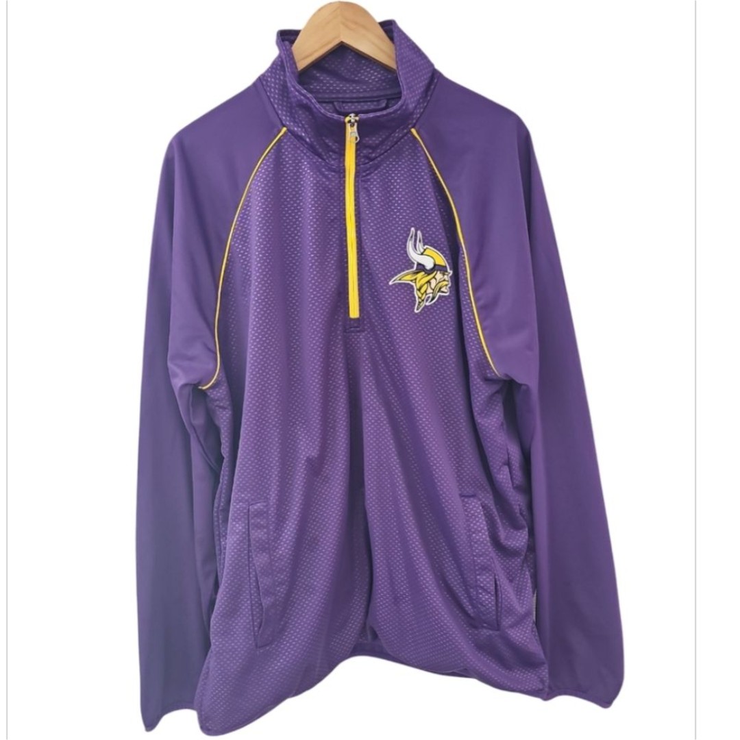 Minnesota Vikings NFL Quarter Zip Pull Over Sz XXL Embroidered Vikings Logo