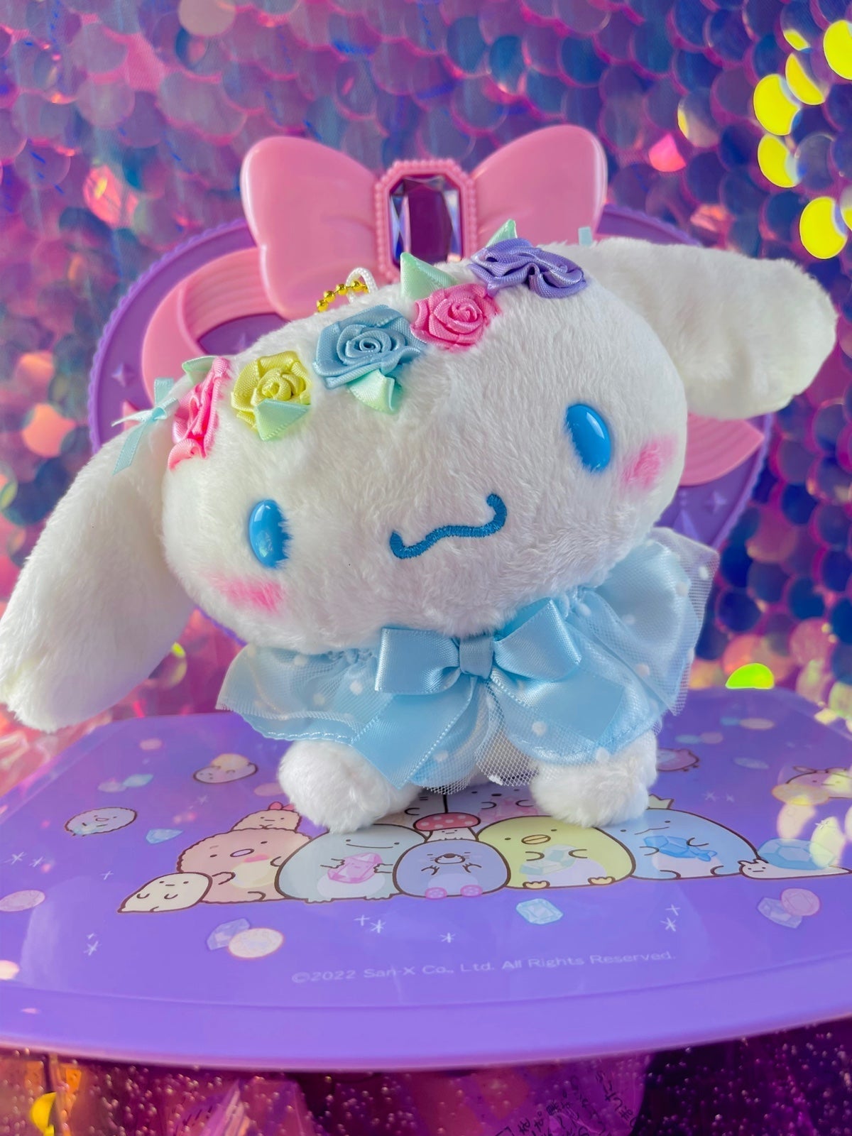 Sanrio Cinnamoroll Flower Fairy Crown Plush Keychain