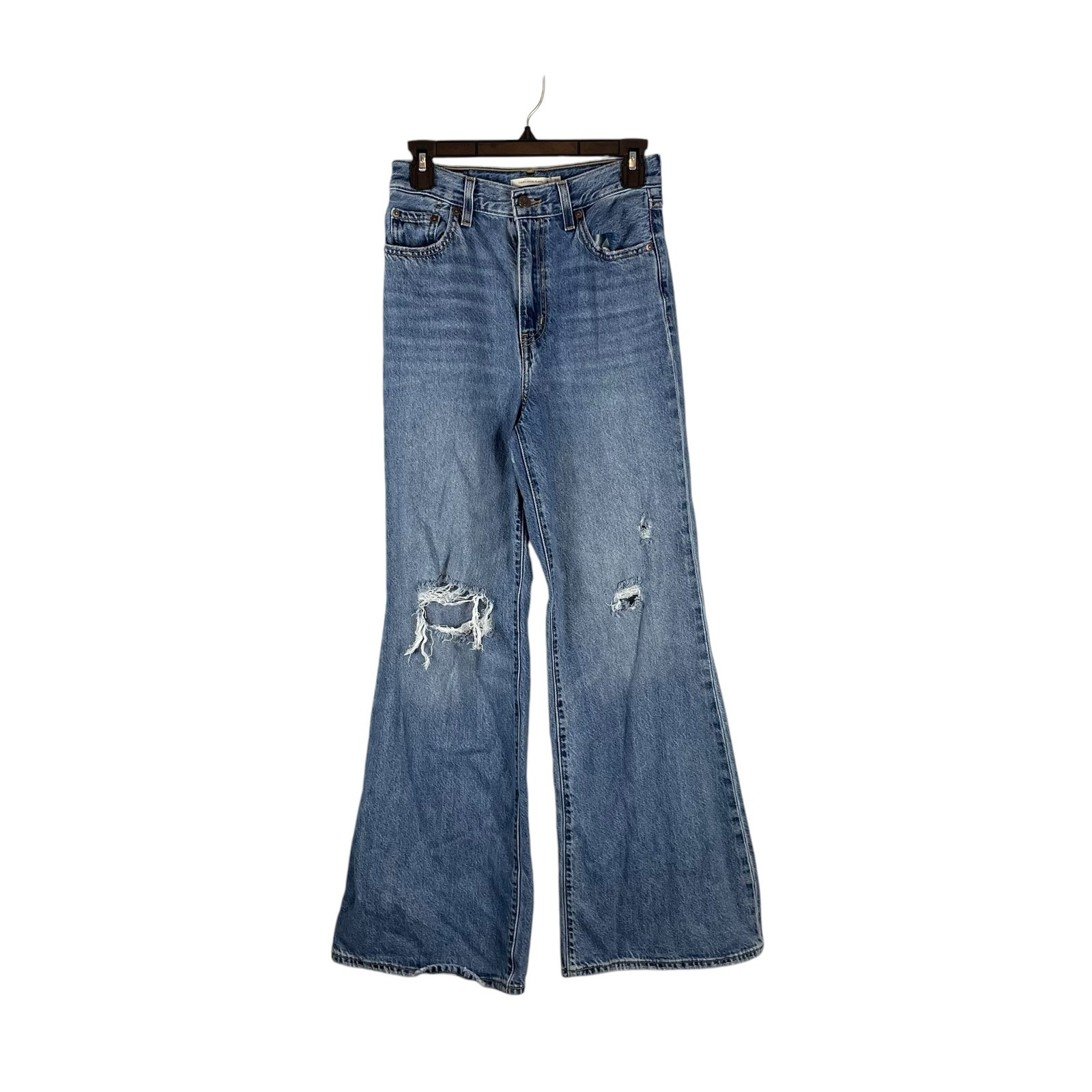 Levi’s High Loose Flare Jeans Distressed Blue W26 L32