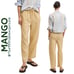 Mango Linen Jogger Trousers Yellow