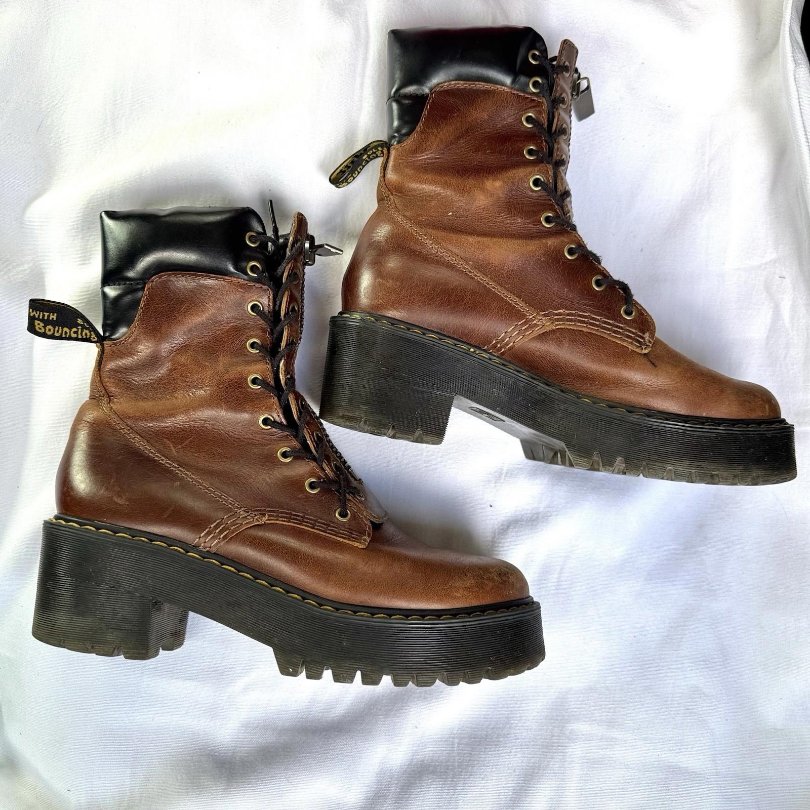 Dr Martens Womens KARMILLA Boots Lace Up Tall Combat Sz 37 Or 6.5