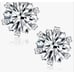 NEW~1 Carat Round Genuine Moissanite Heart Prong Stud Earrings~18K/.925SS
