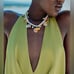 NWT. Zara Golden Pack of Beaded Faux pearl Charm Necklaces.