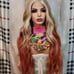 wavy orange dipped balayage blonde wig