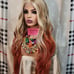 wavy orange dipped balayage blonde wig