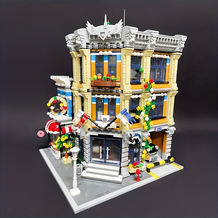 3111pcs Police Station Modern Street Views Set Building Blocks Gift