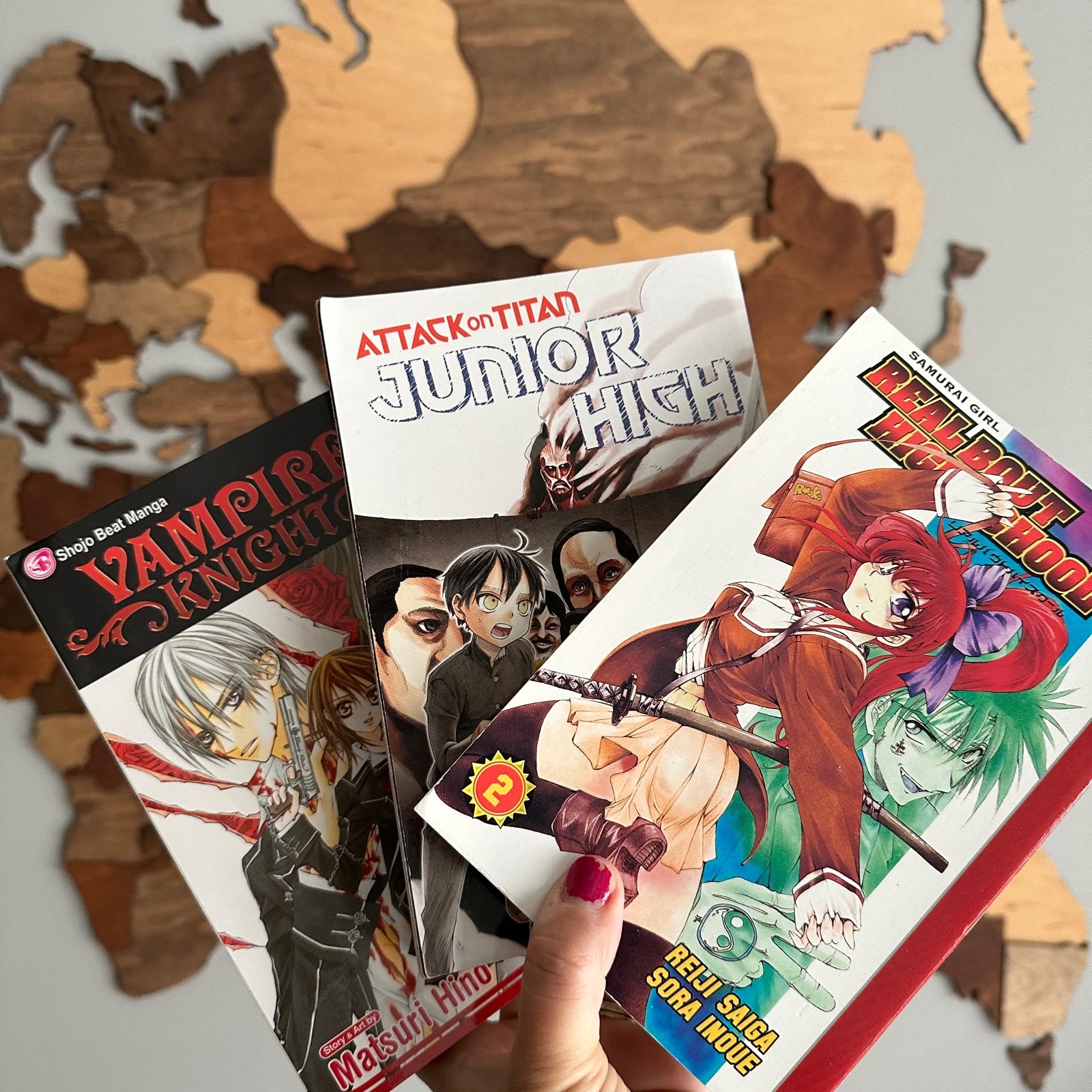 Manga 3 Book Lot (Vampire Knight/Samuri Girl/Attack on Titan)