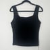 NEW OGL Move Black Open Square Neck & Back Built In Bra Casual Essential Tank L
