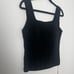 NEW OGL Move Black Open Square Neck & Back Built In Bra Casual Essential Tank L