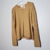 Liz Claiborne Tan Ribbed Henley Sweater XL Cotton