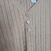 Liz Claiborne Tan Ribbed Henley Sweater XL Cotton