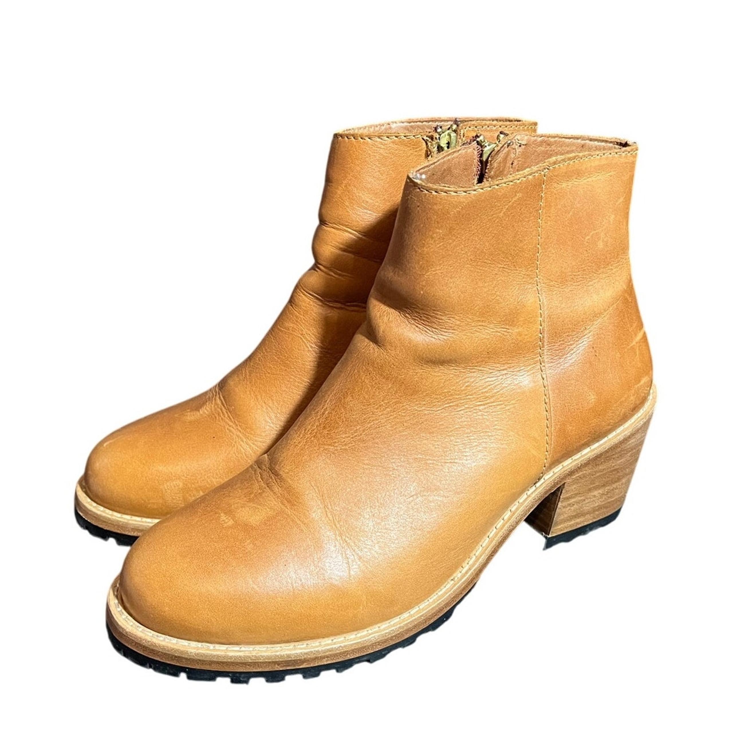 Portland Leather Goods Patina Bourbon Ankle Bootie Leather Boots Size 10