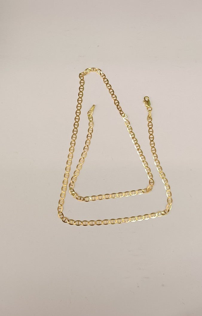 14kt solid gold mariner chain size 18 inches