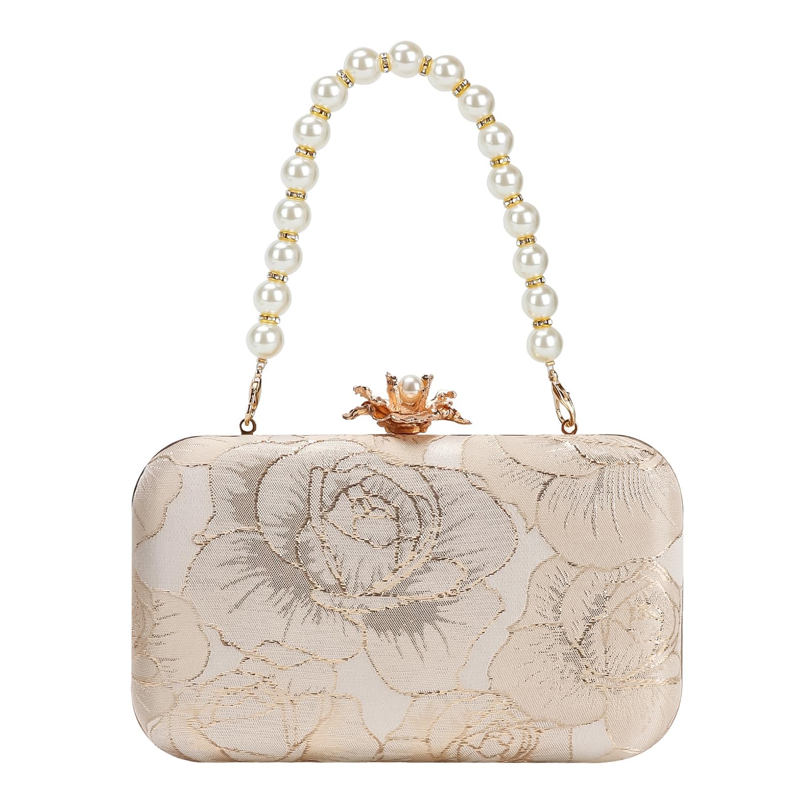 Vintage Floral Embroidery Clutch - Evening Handbag for Weddings & Prom