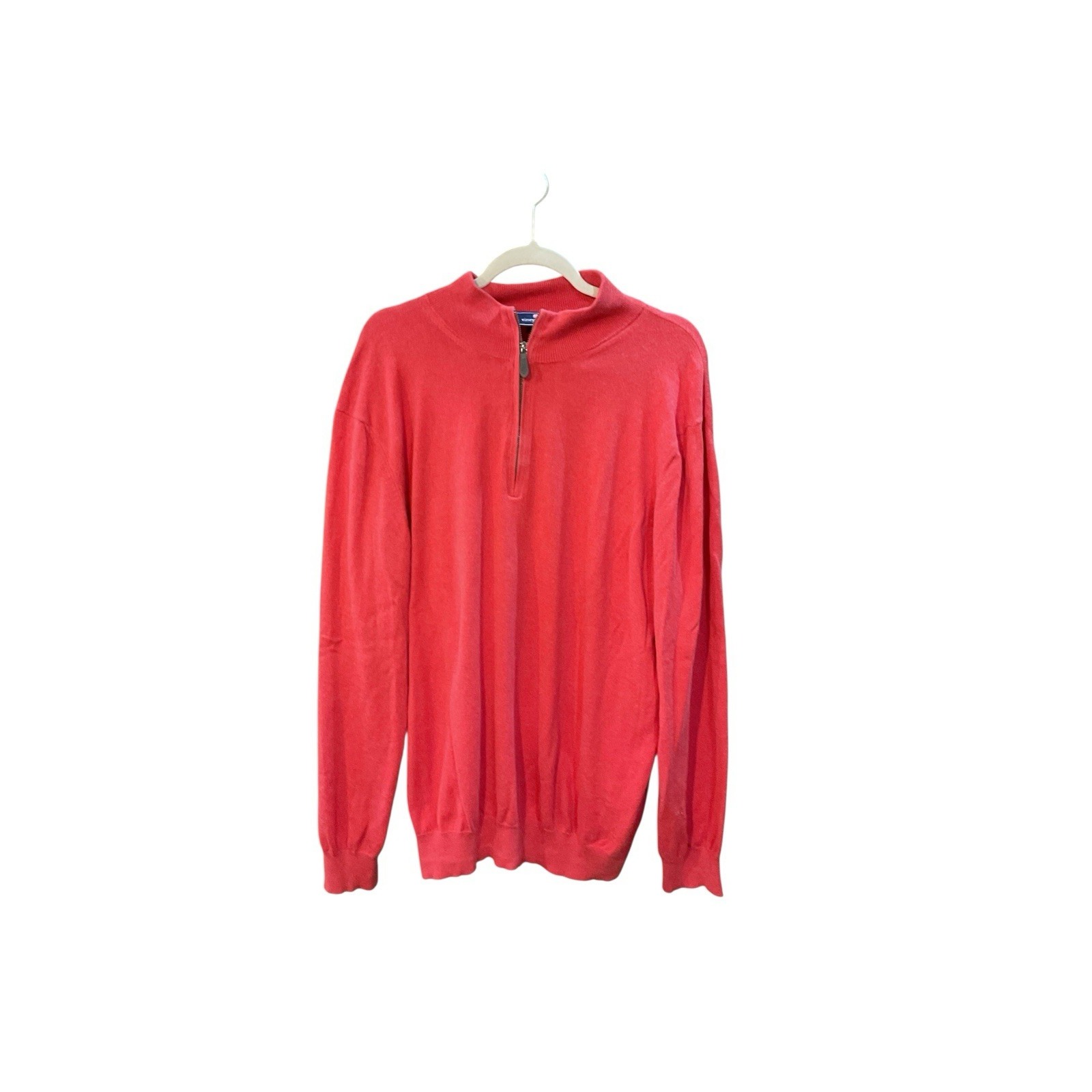 Vineyard Vines Mens Sweater XXL Red Pullover Shep Ian 1/4 Zipper Lightweight