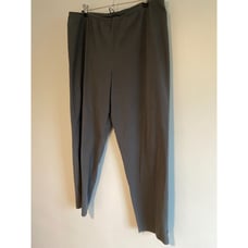Eileen Fisher Cotton Dress Pants Elastic Waist Washed GREY Size XL