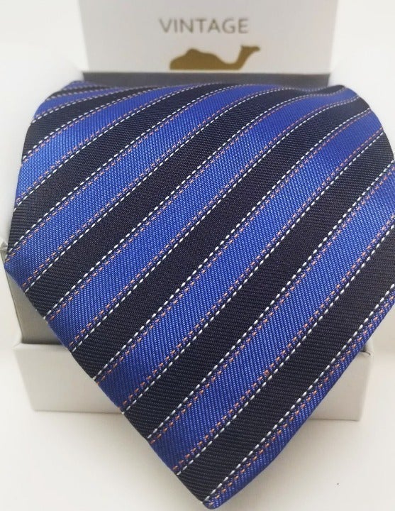 Hermes necktie for men blue and black