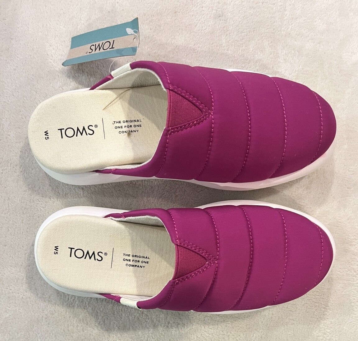 NEW Women's TOMS MALLOW Comfort Mules Slip on Shoes Size US 5 Dark Magenta NWT