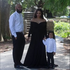 Maternity dress with long train