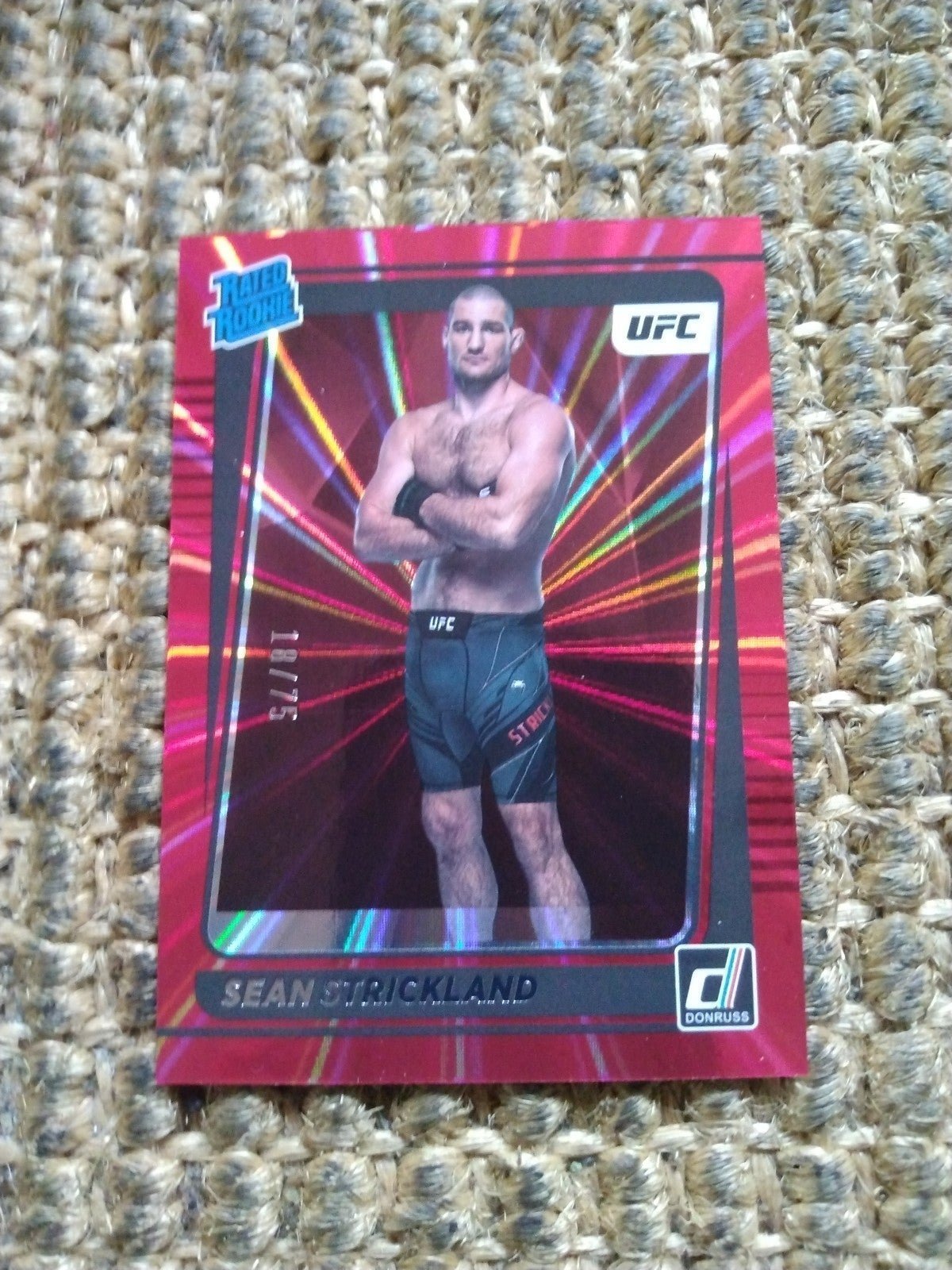 2022 Panini UFC Donruss sp18/75 Sean Strickland RATED ROOKIE RED LASER