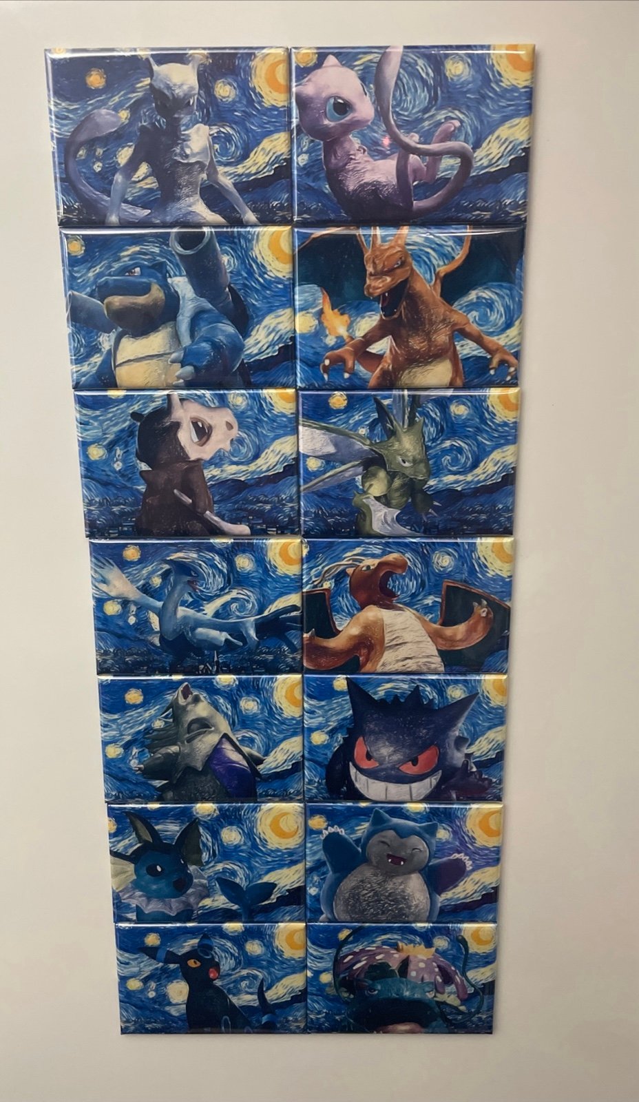 14 piece pokemon art fridge magnet set