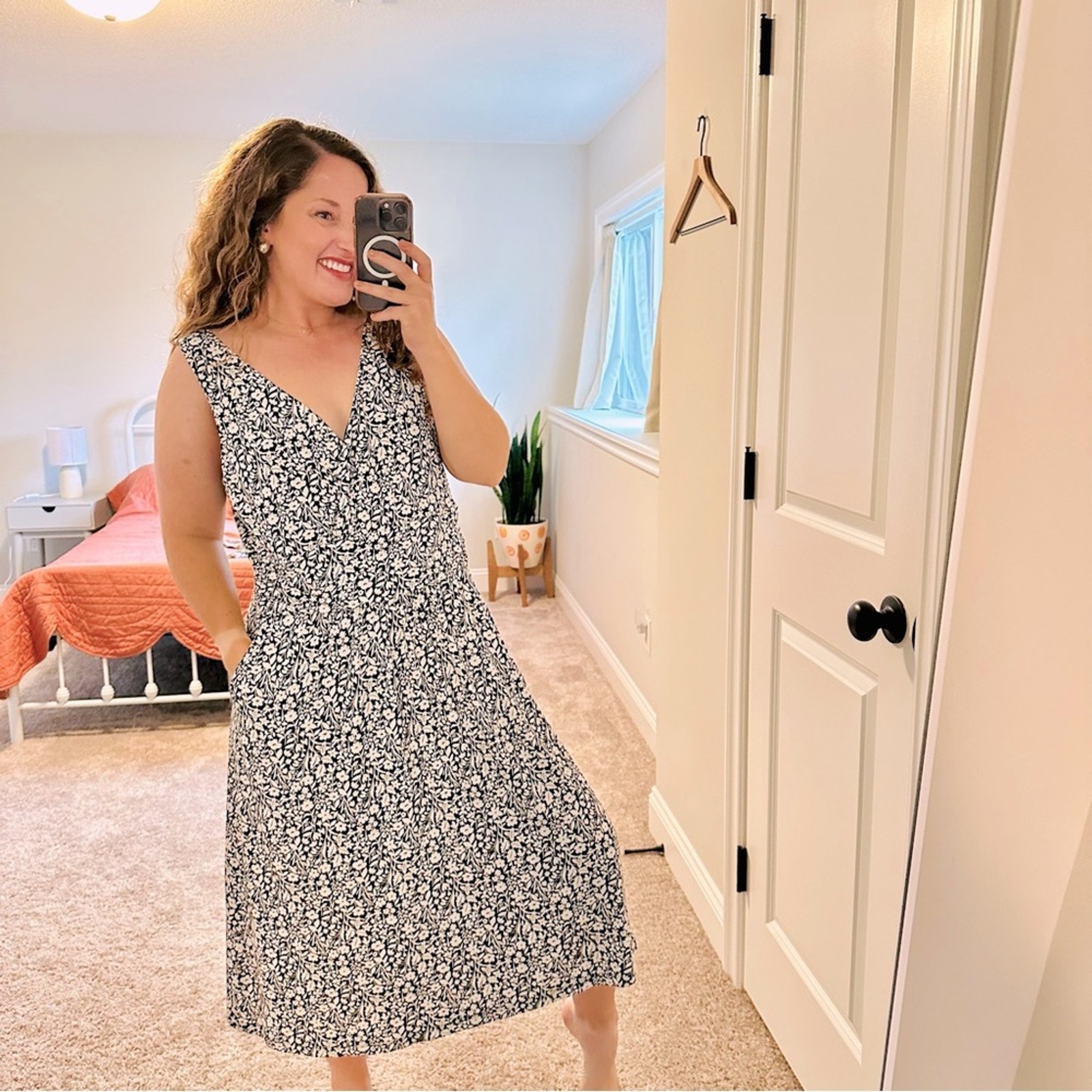 NWT Boden Black White Floral Maxi Dress 16 L