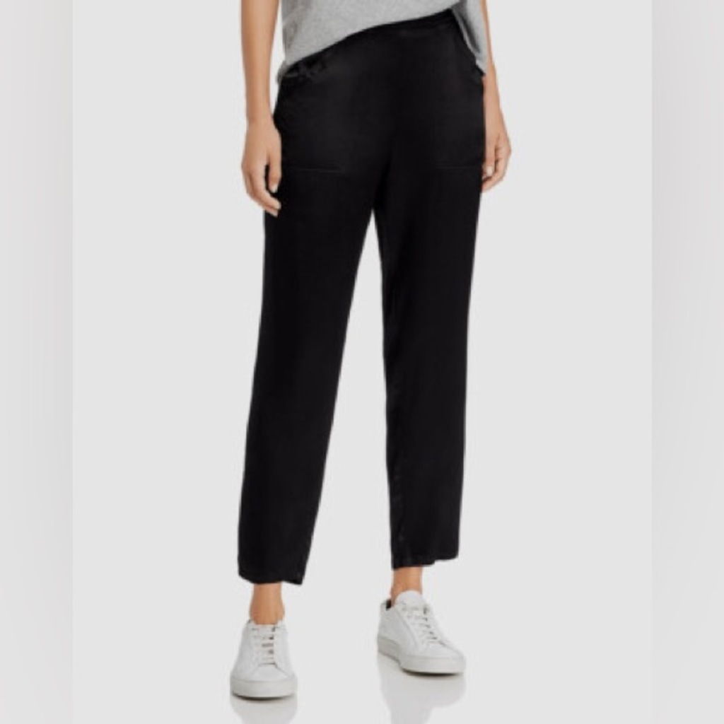Nation Ltd Women's Black Topanga Elasticized Cropped Trouser Pants Size Medium