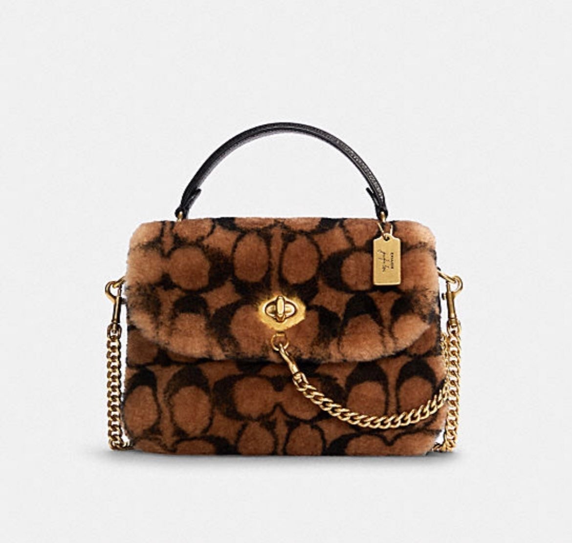 Coach X Jennifer Lopez Marlie Top Handle Satchel In Signature Shearling C6492