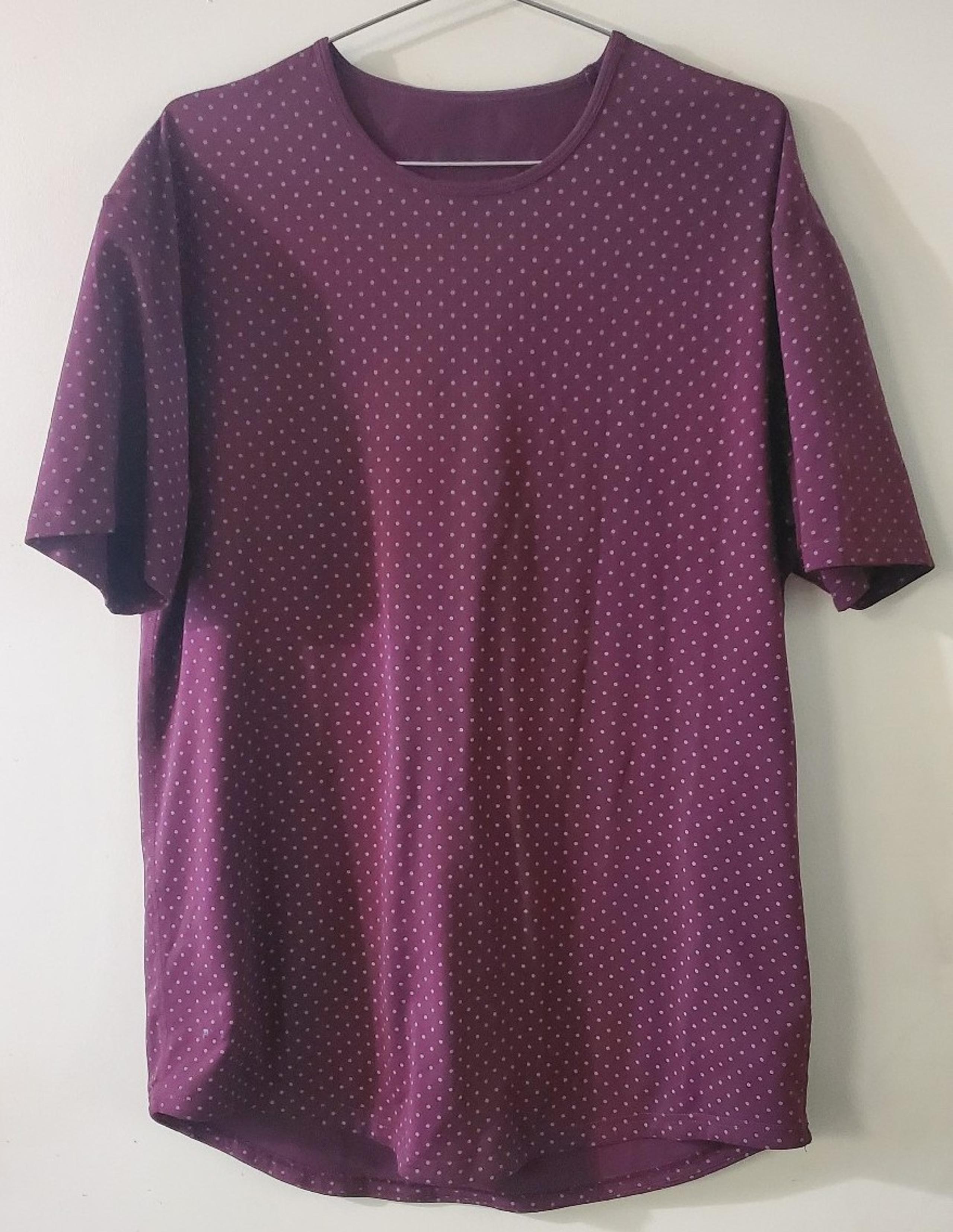 BYLT drop cut men’s t-shirt LUX Sz XL print point Maroon soft wrinkle free