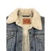 Levis small western sherpa lined denim trucker jacket pockets snap buttons