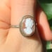 Antique 1920s-30s Sterling Silver Cameo ring