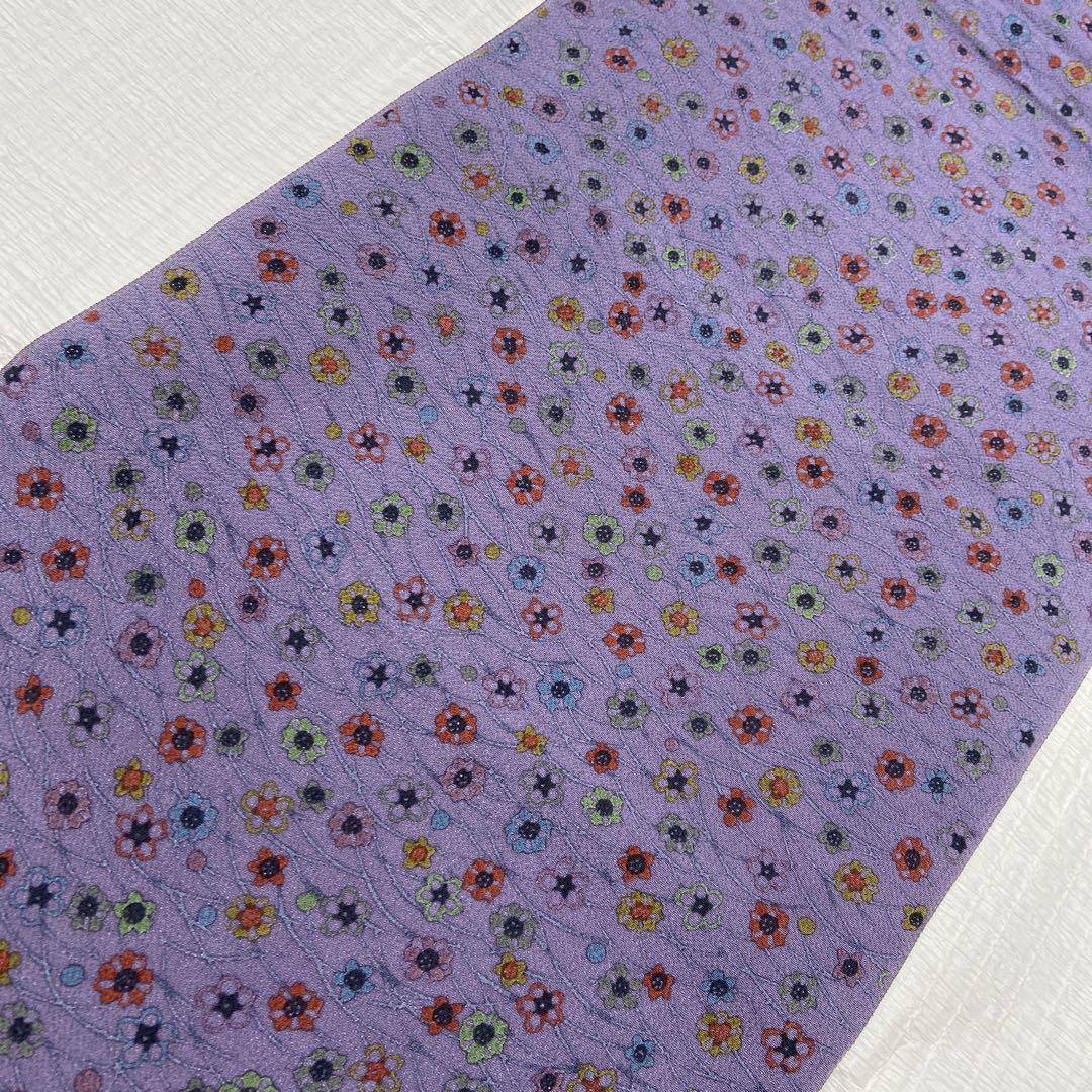 5923 Purple Flower Small Patterned Fabric, Silk, Hama Chirimen