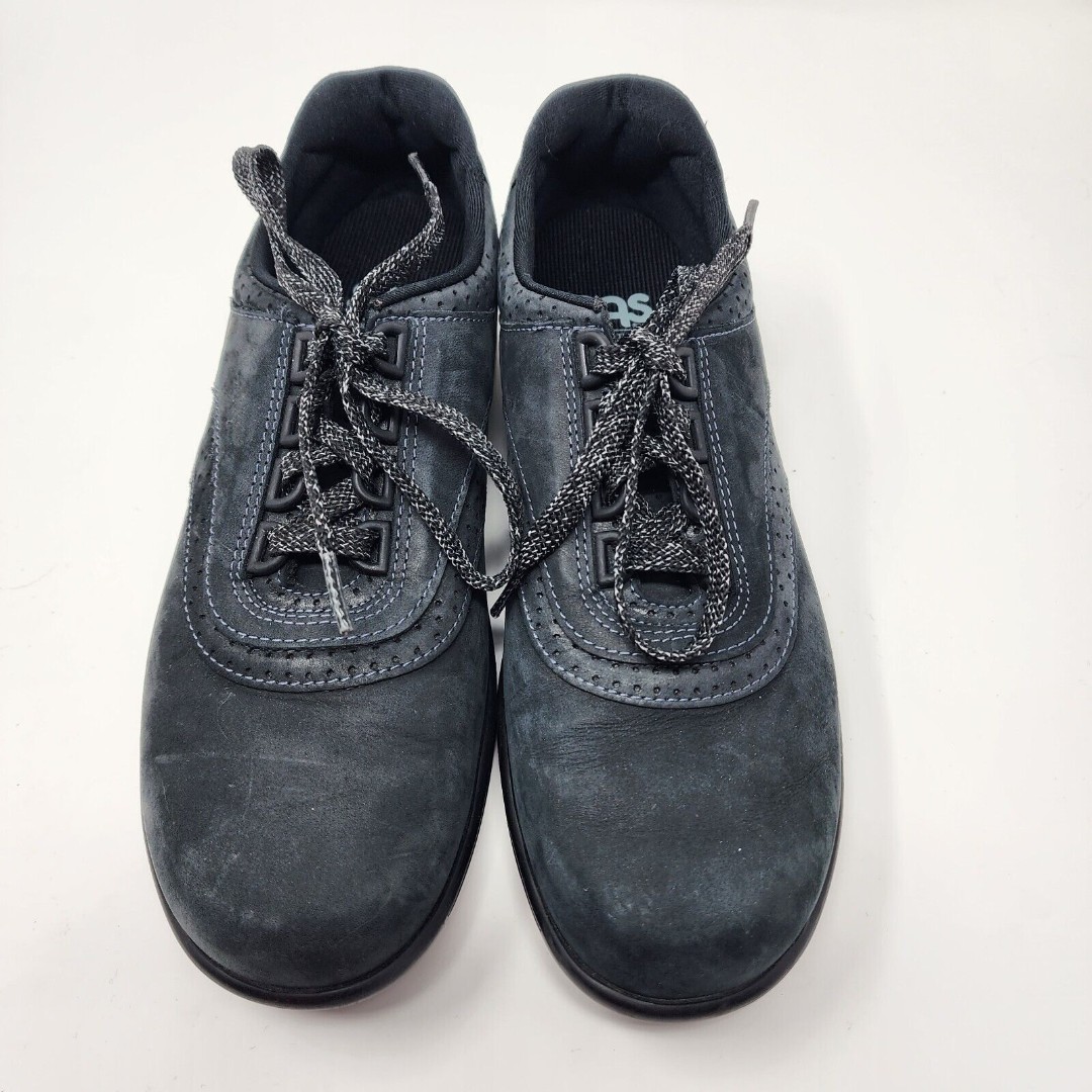 SAS Walk Easy Be Happy Women Size 8 Suede Lace Up Nero Oxfords Walking Shoes