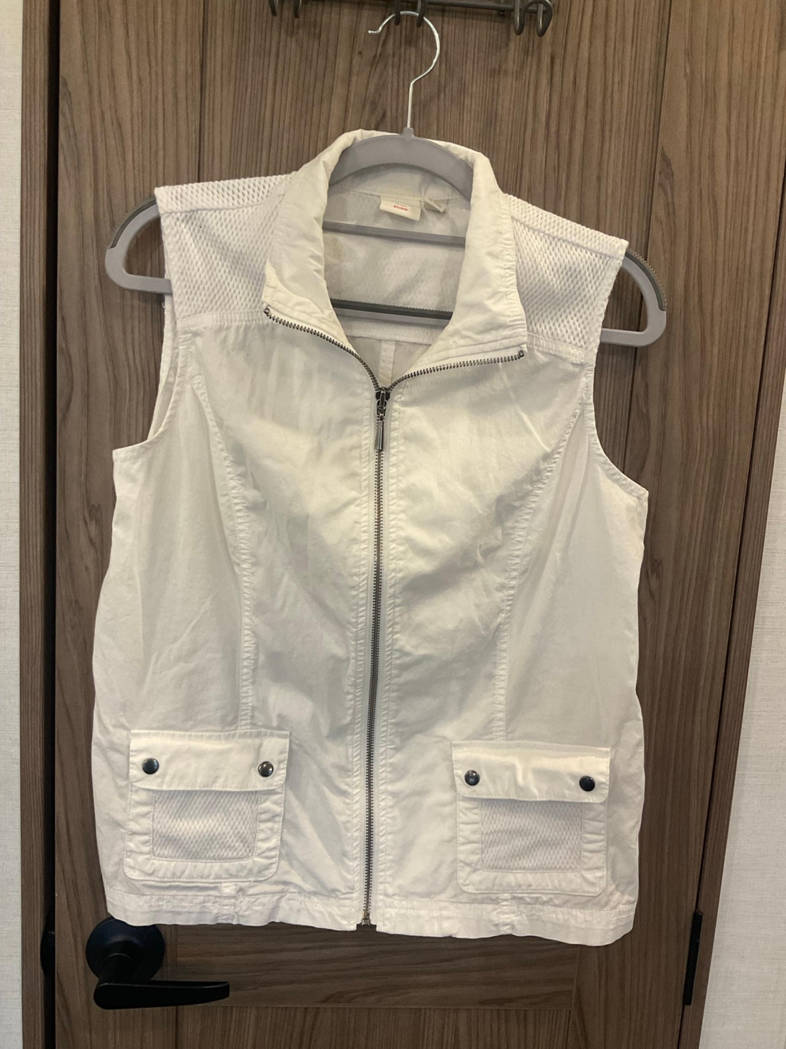 RAFAELLA Sport  Studio Womens White ZIP Up Sleeveless Vest Size 6