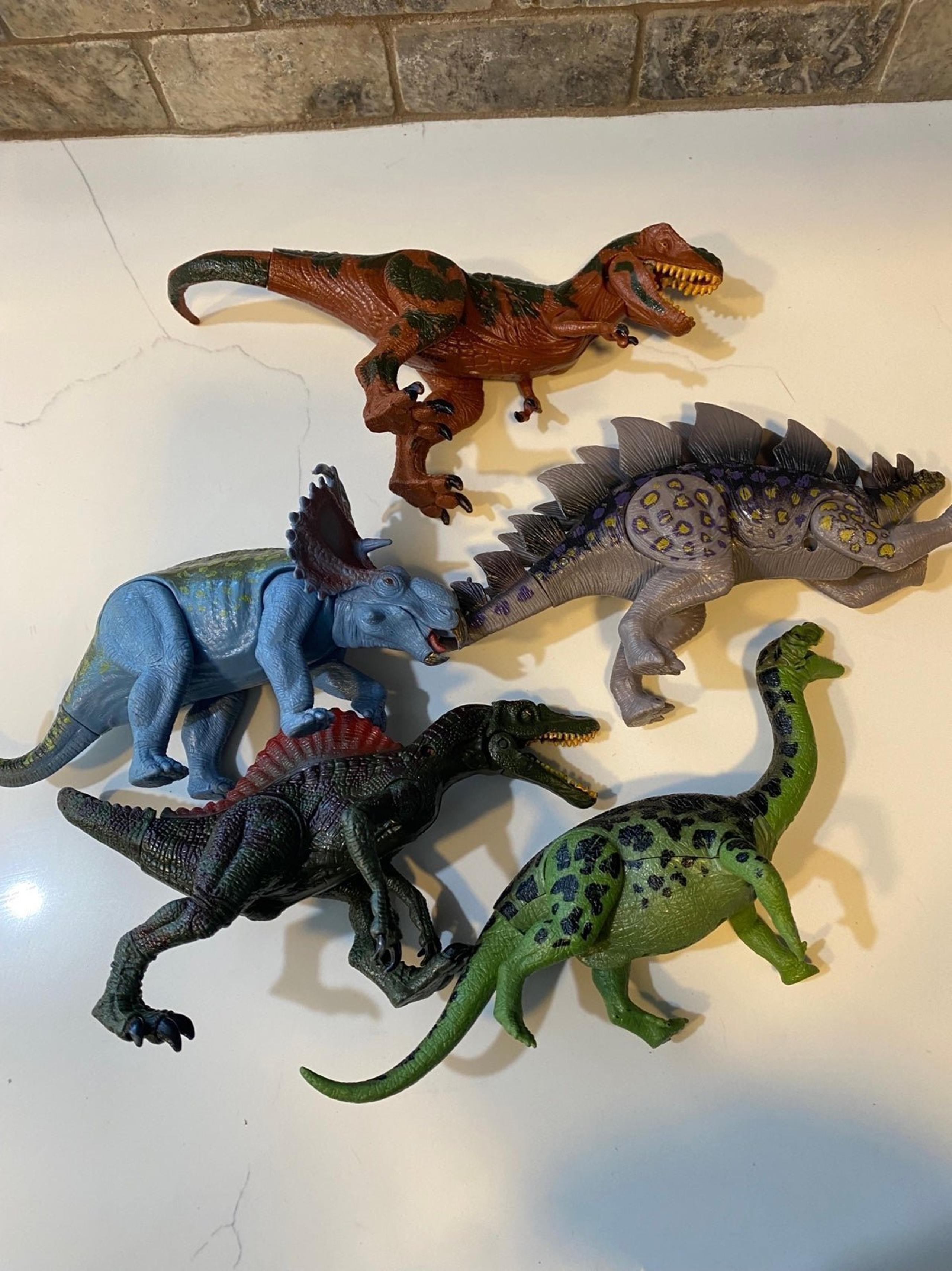 Vintage posable Dinosaur toy lot of 5