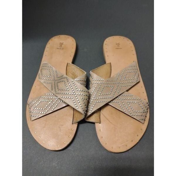 Frye Women's Brown Ally Deco Studded Sandal