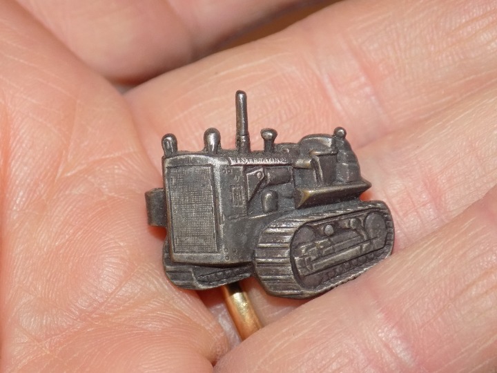 Vintage International Tractor Metal Embossed Tie Clip