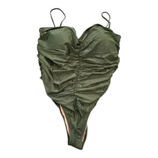 NEW J. Crew Women’s Plus Size 24 Safari Green Ruched Sweetheart One-Piece NWT